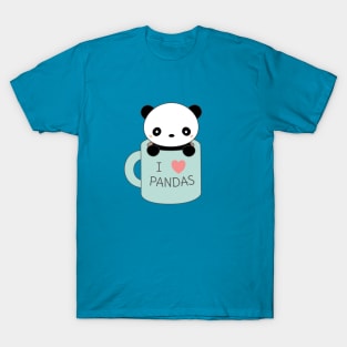 I Love Pandas Kawaii T-Shirt T-Shirt